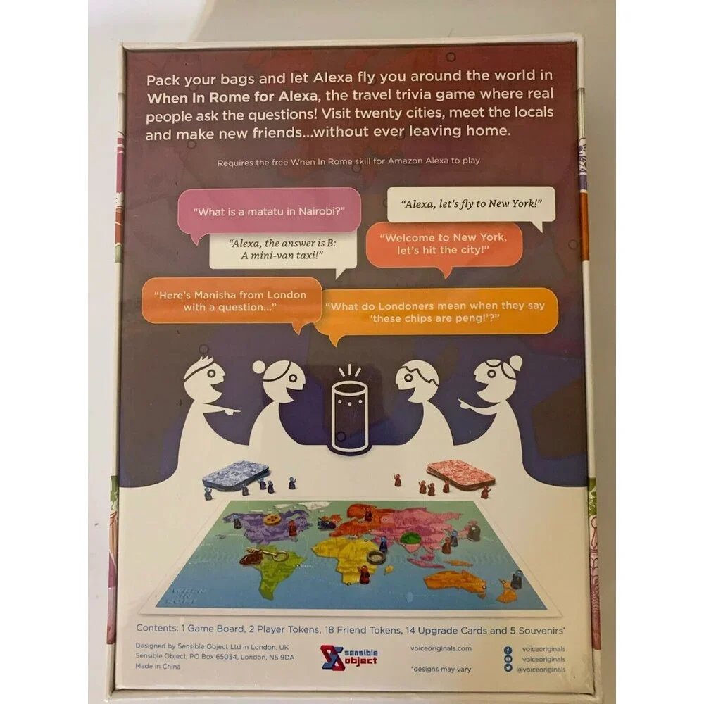 New Voice Originals - When in‎ Rome Travel Trivia Game Powered by Alexa 13+ NWT